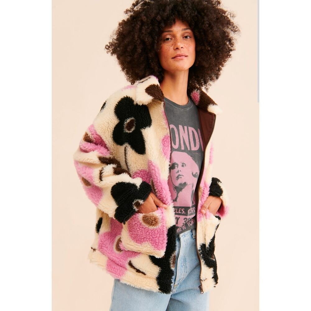 Damson Madder for Anthropologie Flower Fleece Jacket. Size 6. Retails  $178